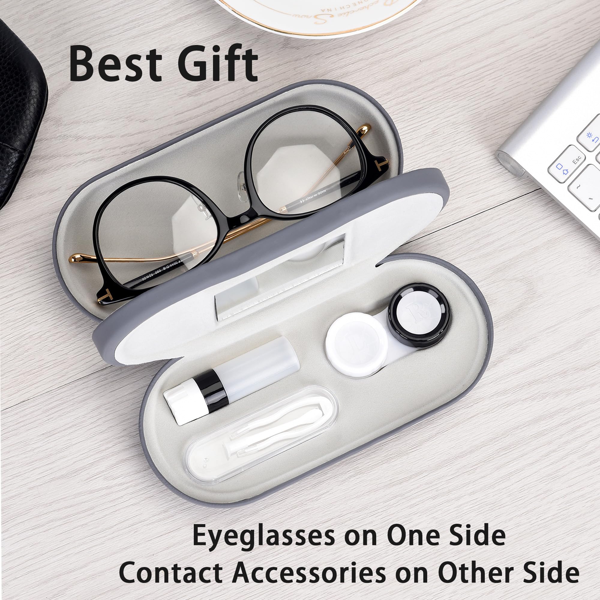 Muf leather case with soft lining protects lenses during daily use.