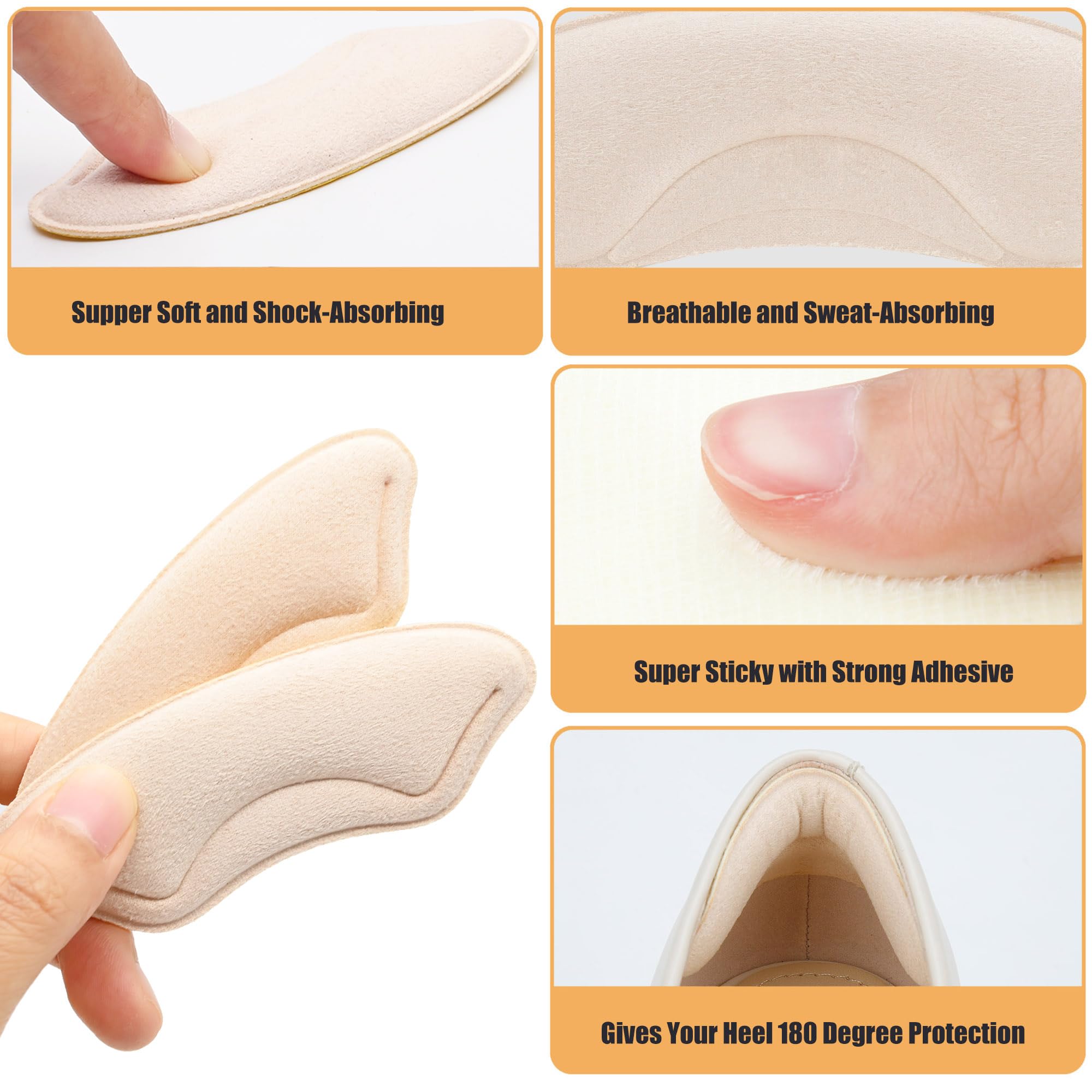 MUKIFINE double-sided tape adheres liners securely to heel area