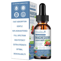 Mulittea magnesium glycinate liquid bottle with triple absorption formula for daily wellness