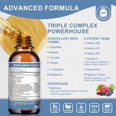 Mulittea magnesium glycinate liquid drops easy daily use for better sleep comfort