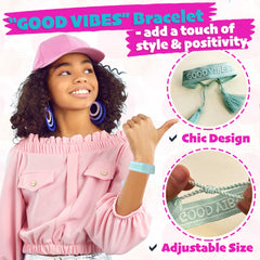 Multipieyo good-vibes bracelet and stickers uplift confidence during this time.