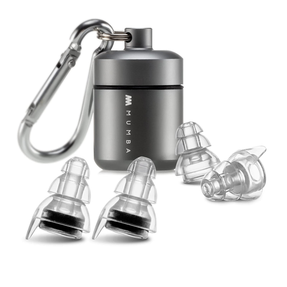 Mumba high fidelity concert earplugs front view, discreet and comfortable for all-night listening