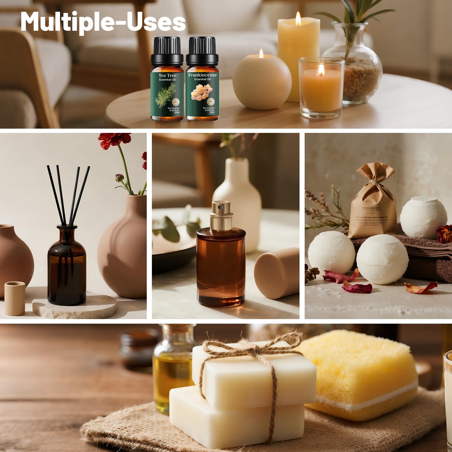 Mumianhua Frankincense bottle centers mindfulness with subtle diffusion.