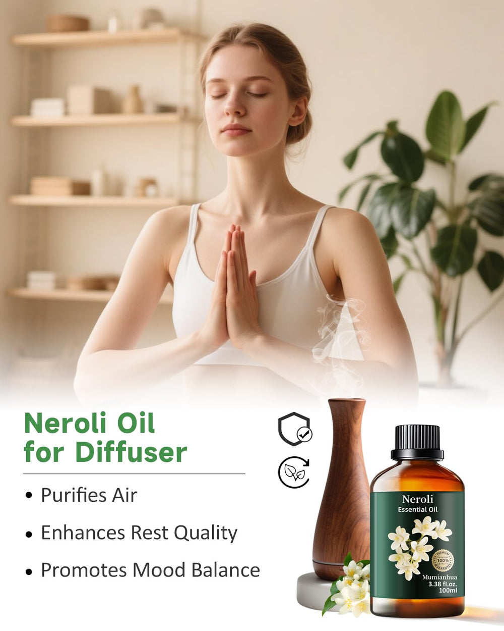 Mumianhua Neroli oil bottle with dropper ideal for precise blending and skincare use
