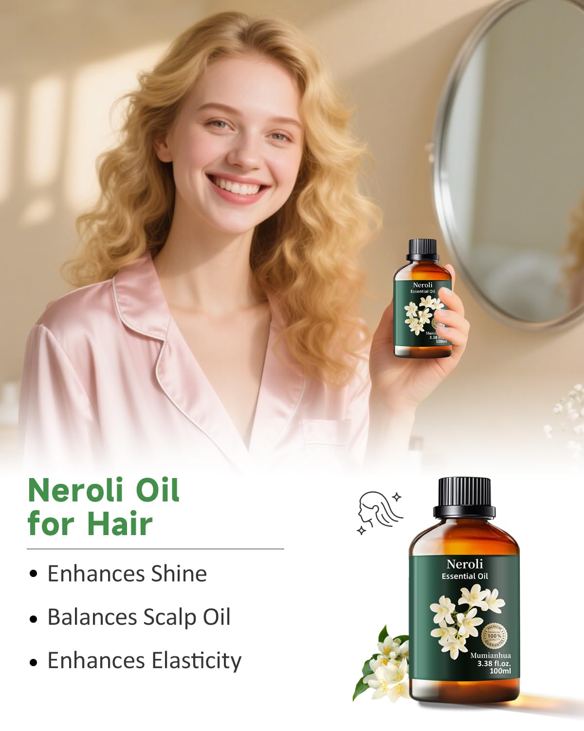 Mumianhua Neroli oil candle fragrance enhancing ambience with delicate citrus-floral scent