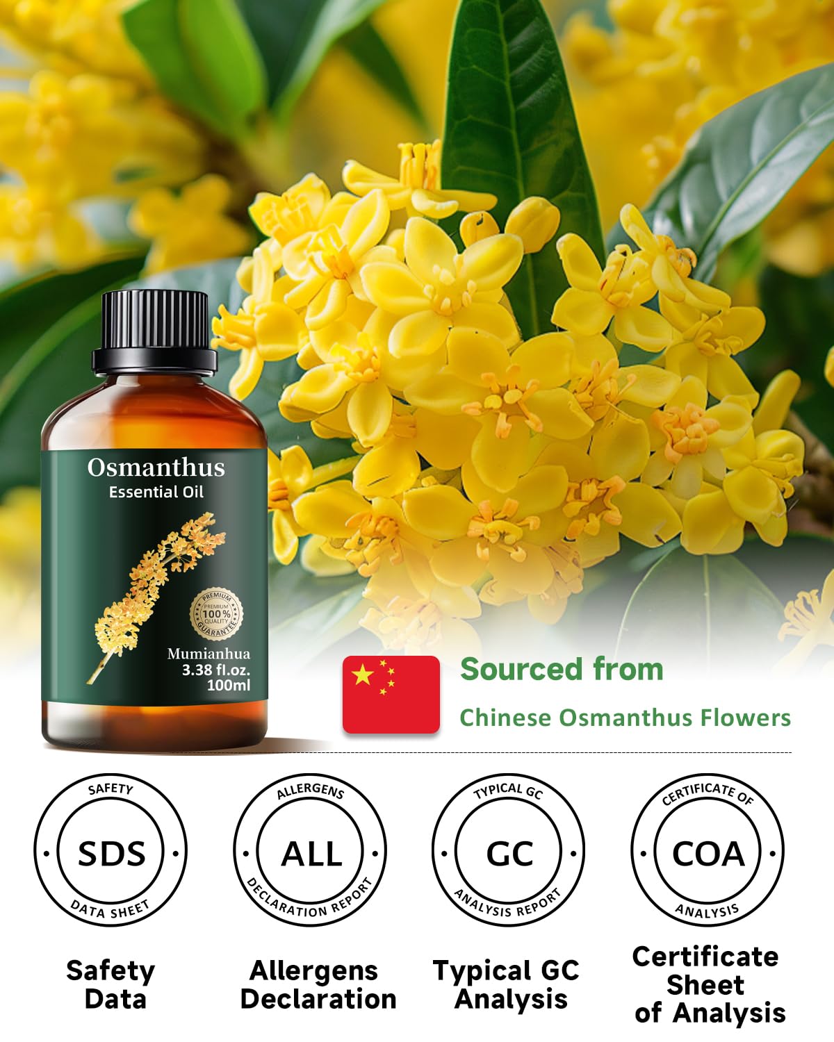 Mumianhua Osmanthus blends with sandalwood or rose for personalized scents.