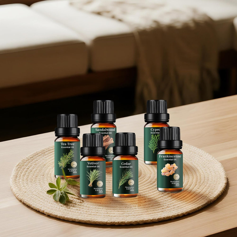 Mumianhua Vetiver bottle provides earthy notes for grounding blends.