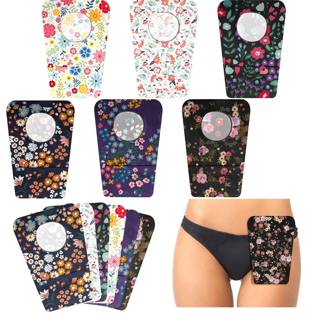 Mumufy ostomy bag cover with round opening for discreet wear and comfort.