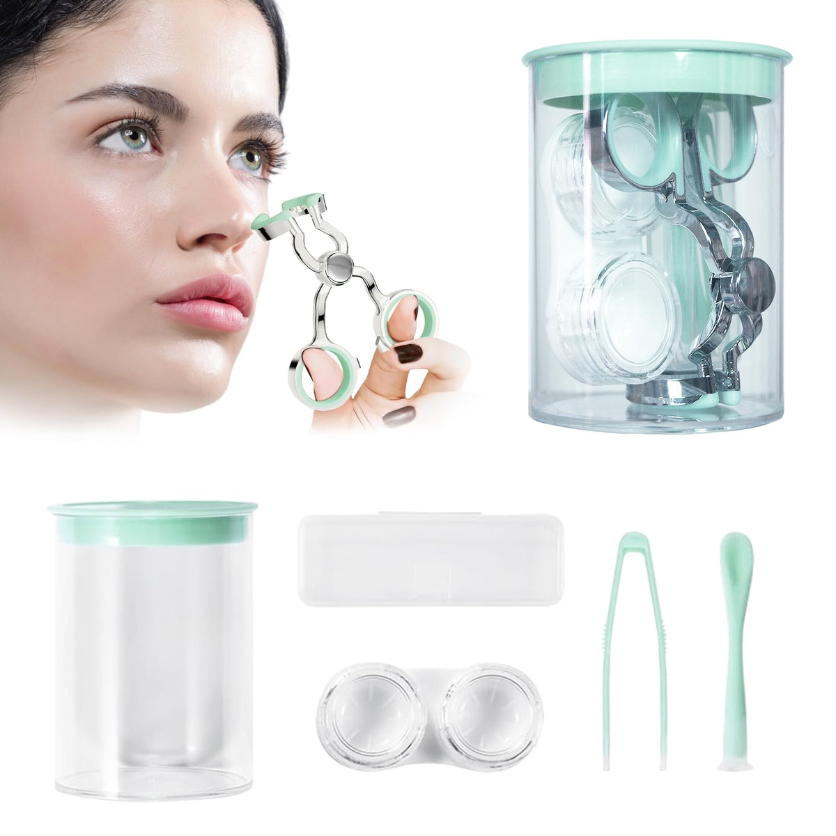MUNLIT all-pieces tool set for easy daily lens handling on the go.