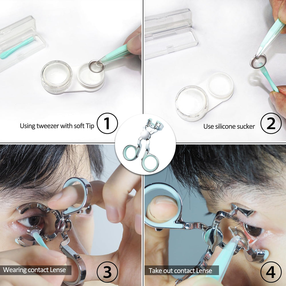 MUNLIT tweezers provide precise, hygienic lens handling.