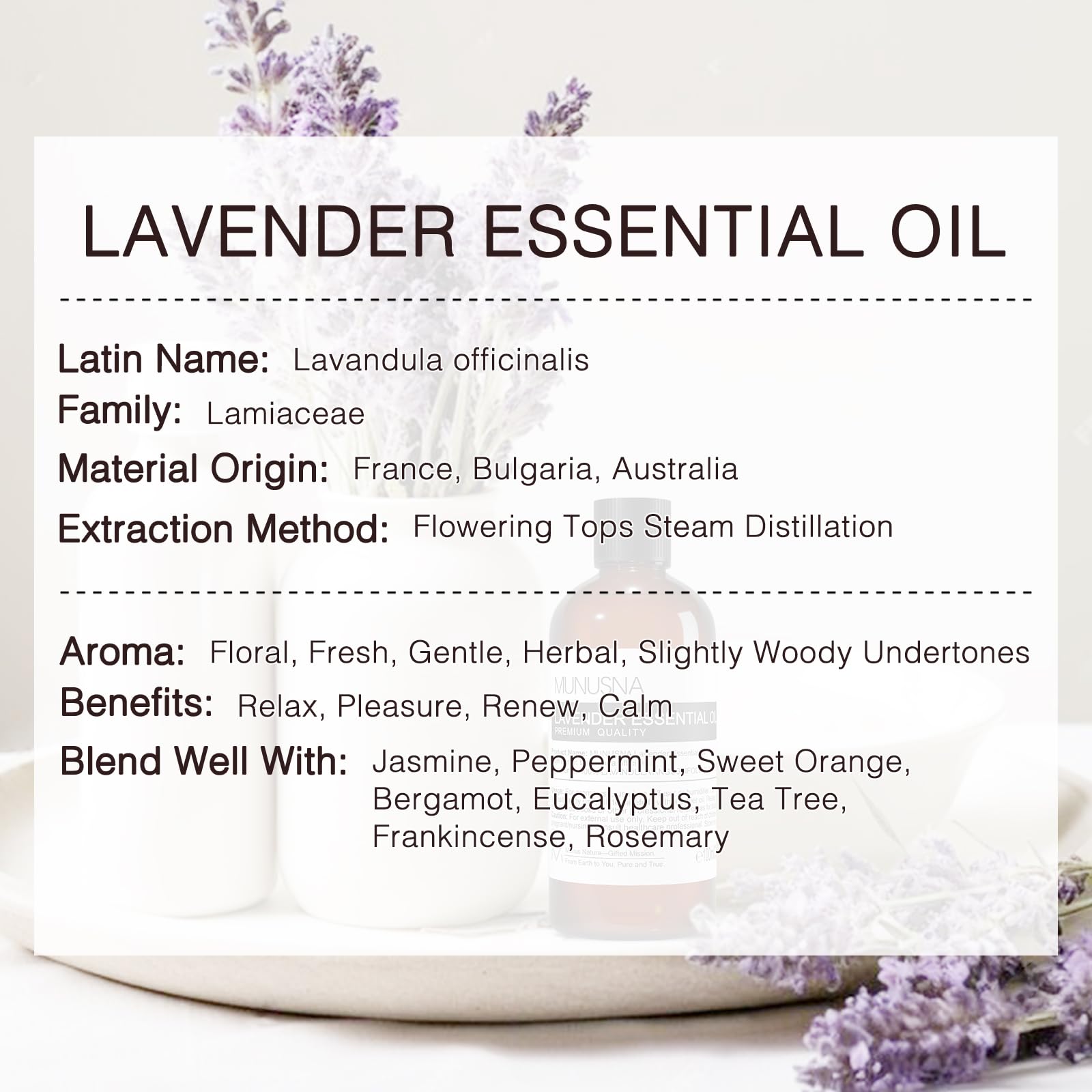 MUNUSNA Lavanda para cabello, ayuda a suavizar y perfumar el peinado