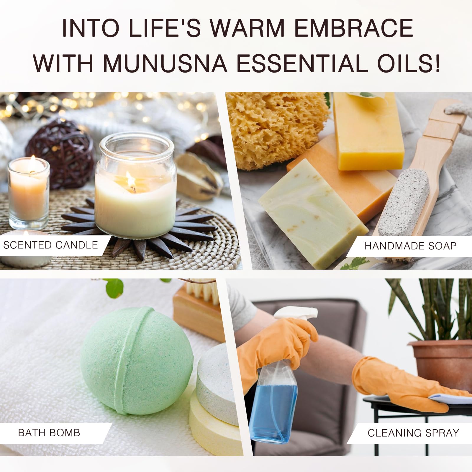 MUNUSNA lemongrass oil in bath or spa setup for relaxation