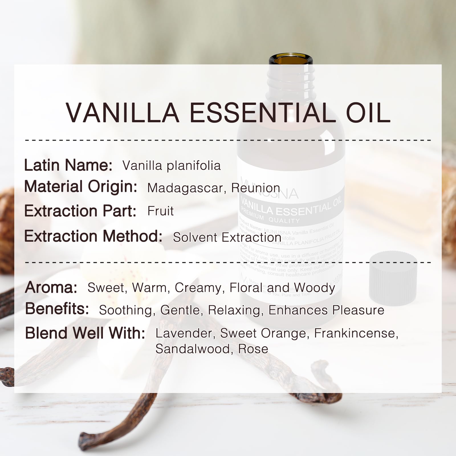 MUNUSNA Vanilla for candle and soap making adds gourmet aroma.