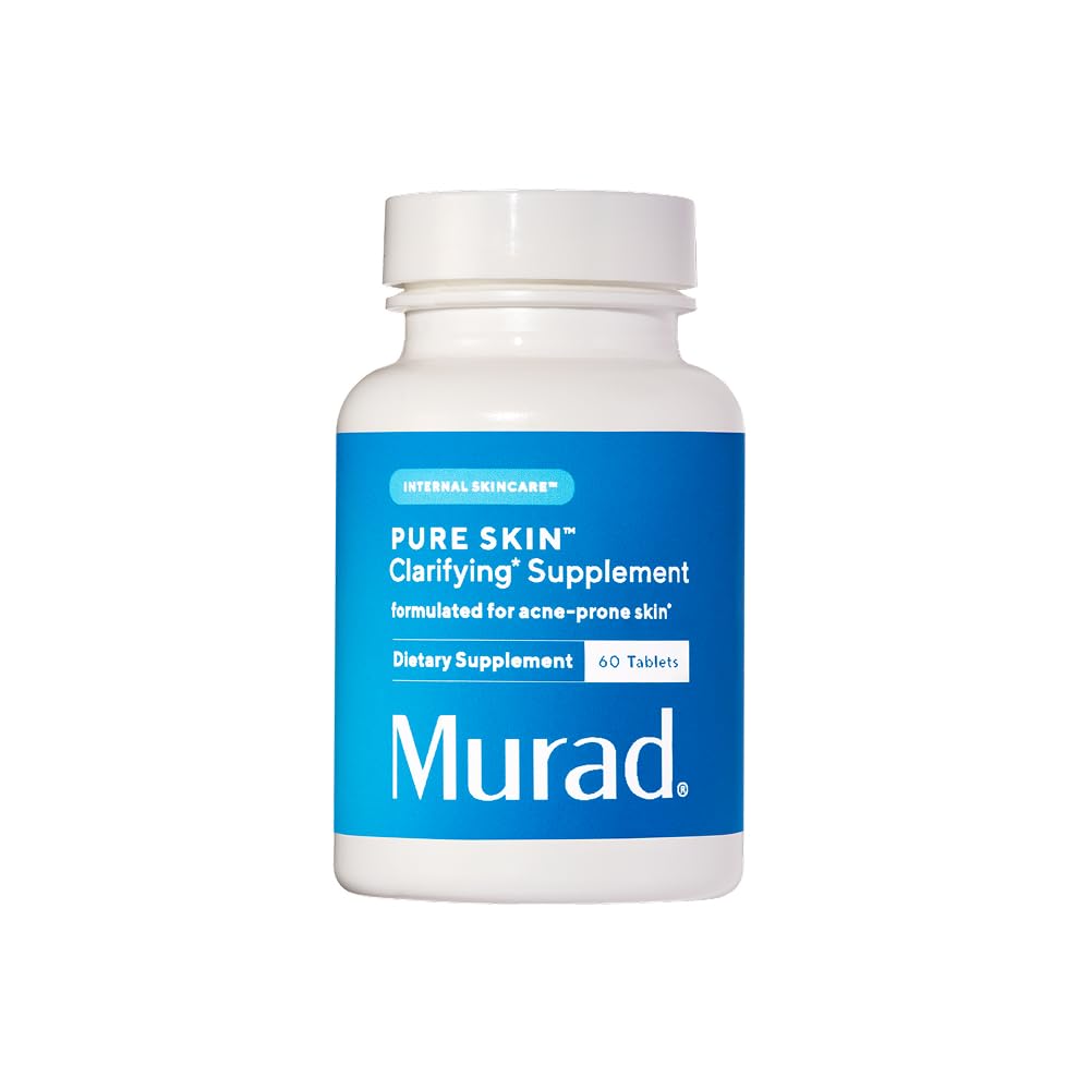 Murad Pure Skin acne supplements bottle for daily skin support.