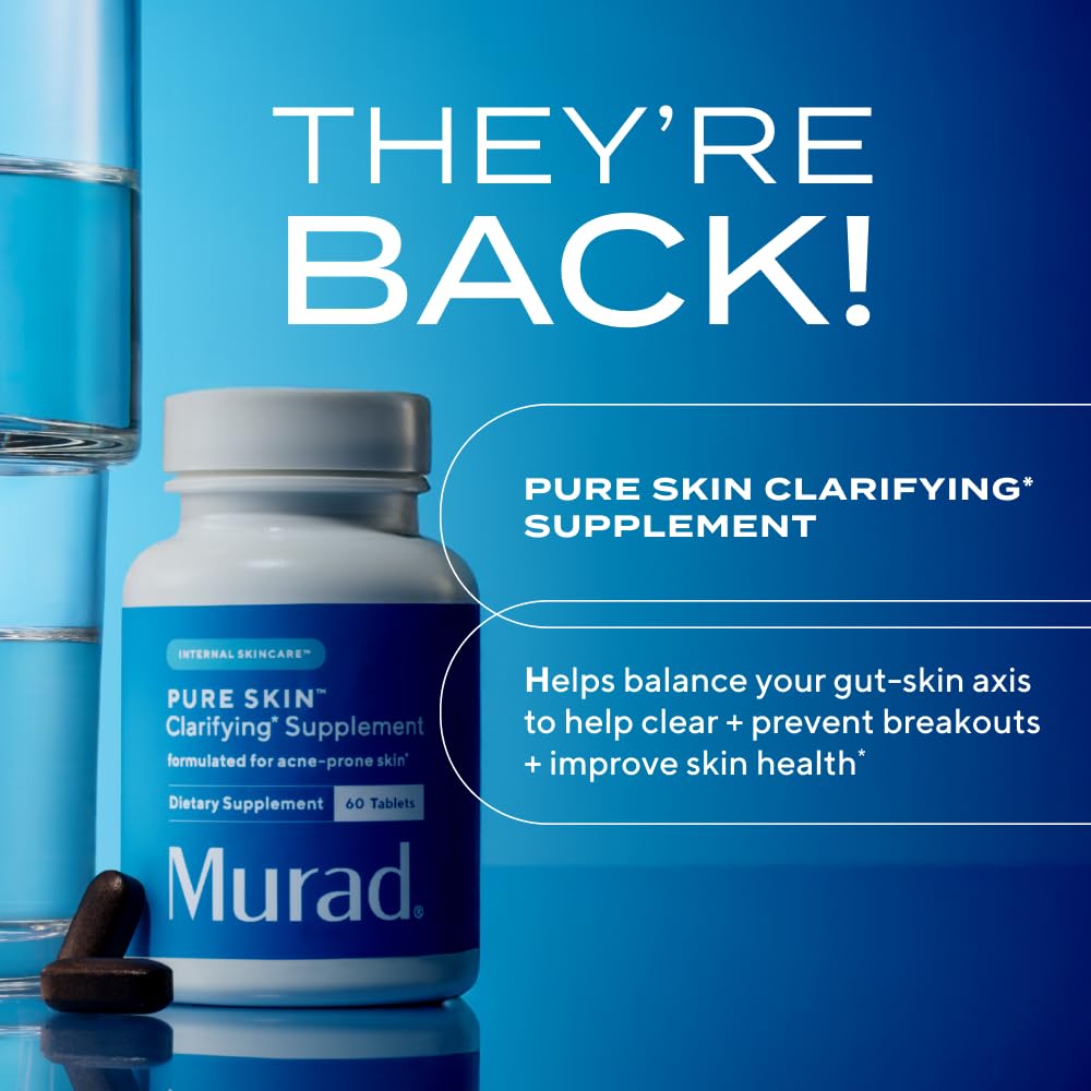 Murad Pure Skin ingredient layout highlighting zinc and burdock root.