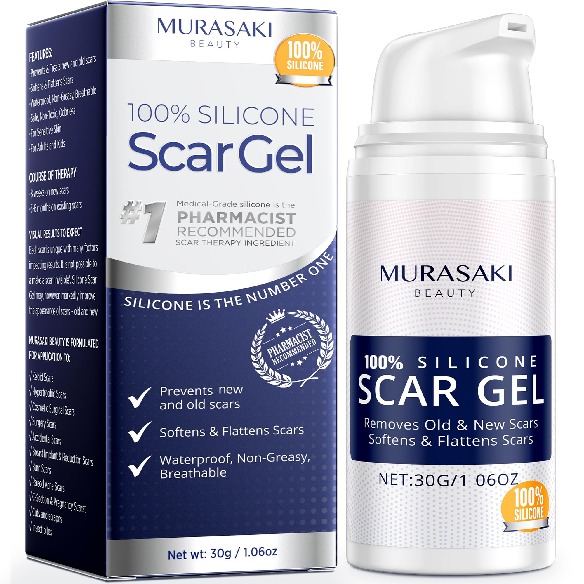 MURASAKI BEAUTY scar gel tube for daily scar care routines.