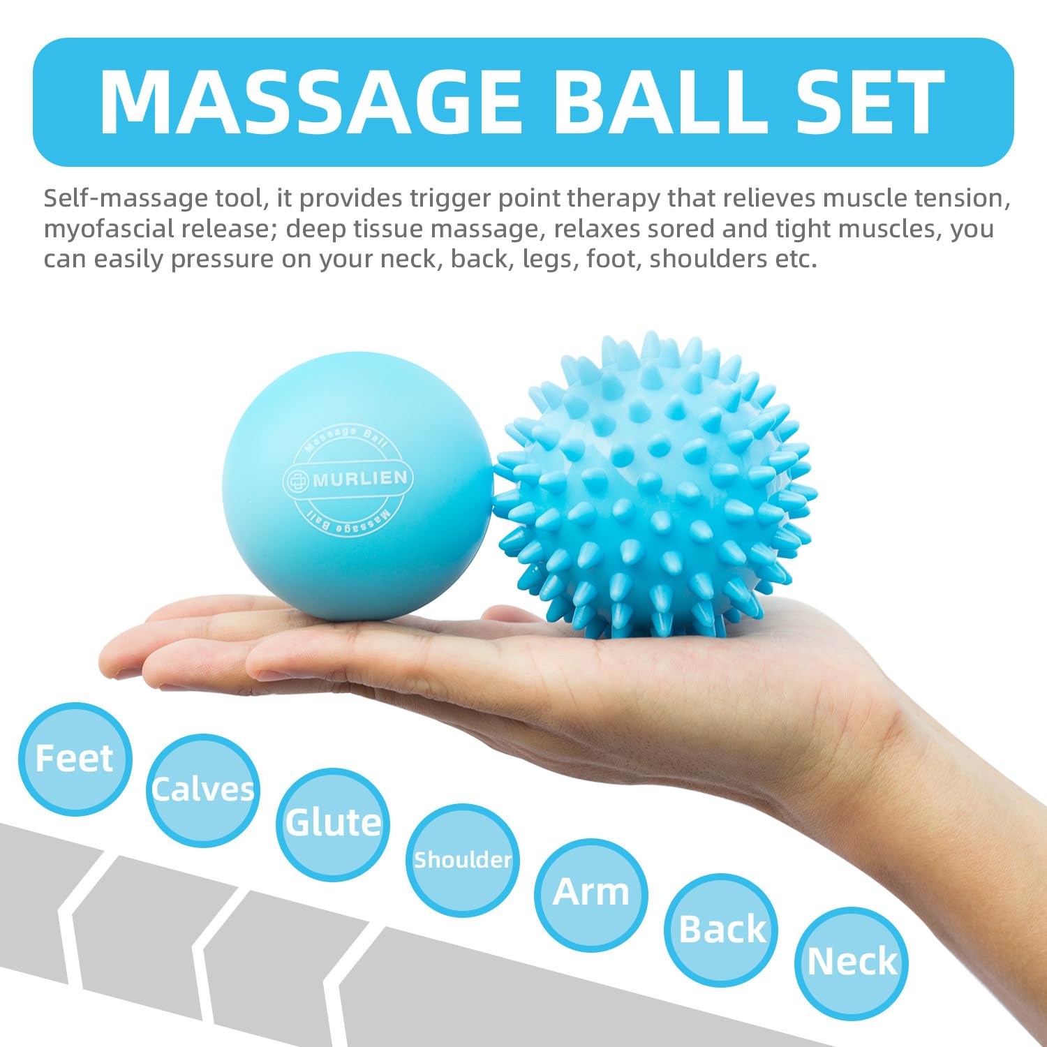 MURLIEN back-wall ball enabling broader upper back relief.