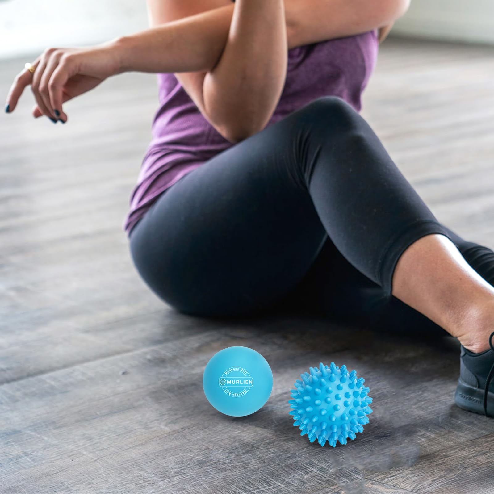 MURLIEN yoga-pilates ball supports pre and post-workout mobility.