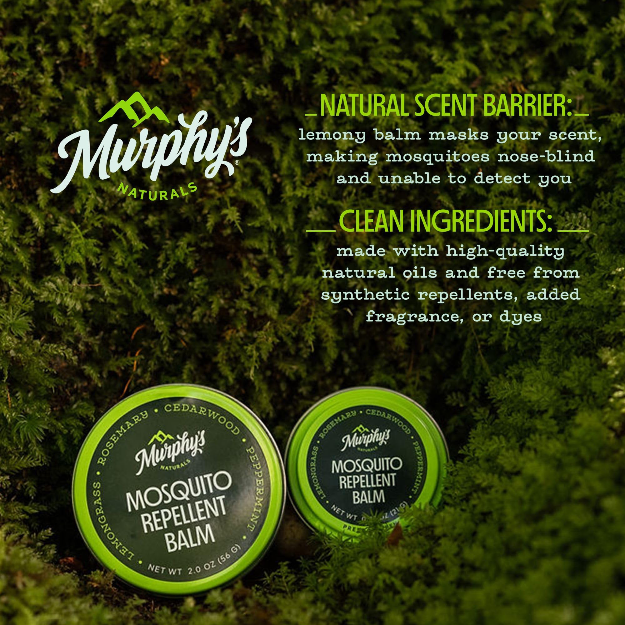 Murphy's Naturals bálsamo repelente para camping, uso práctico en exterior