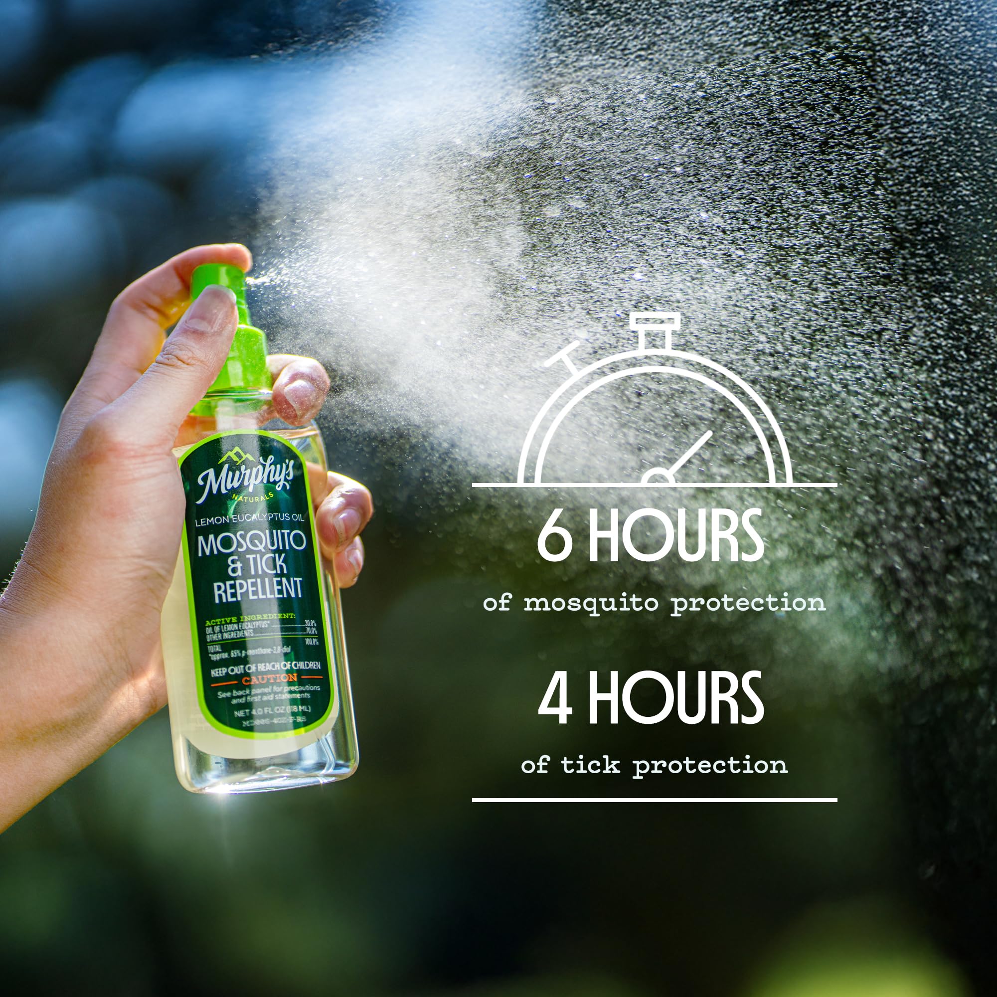 Murphy's Naturals outdoor-gear-spray protects camping gear during adventures.