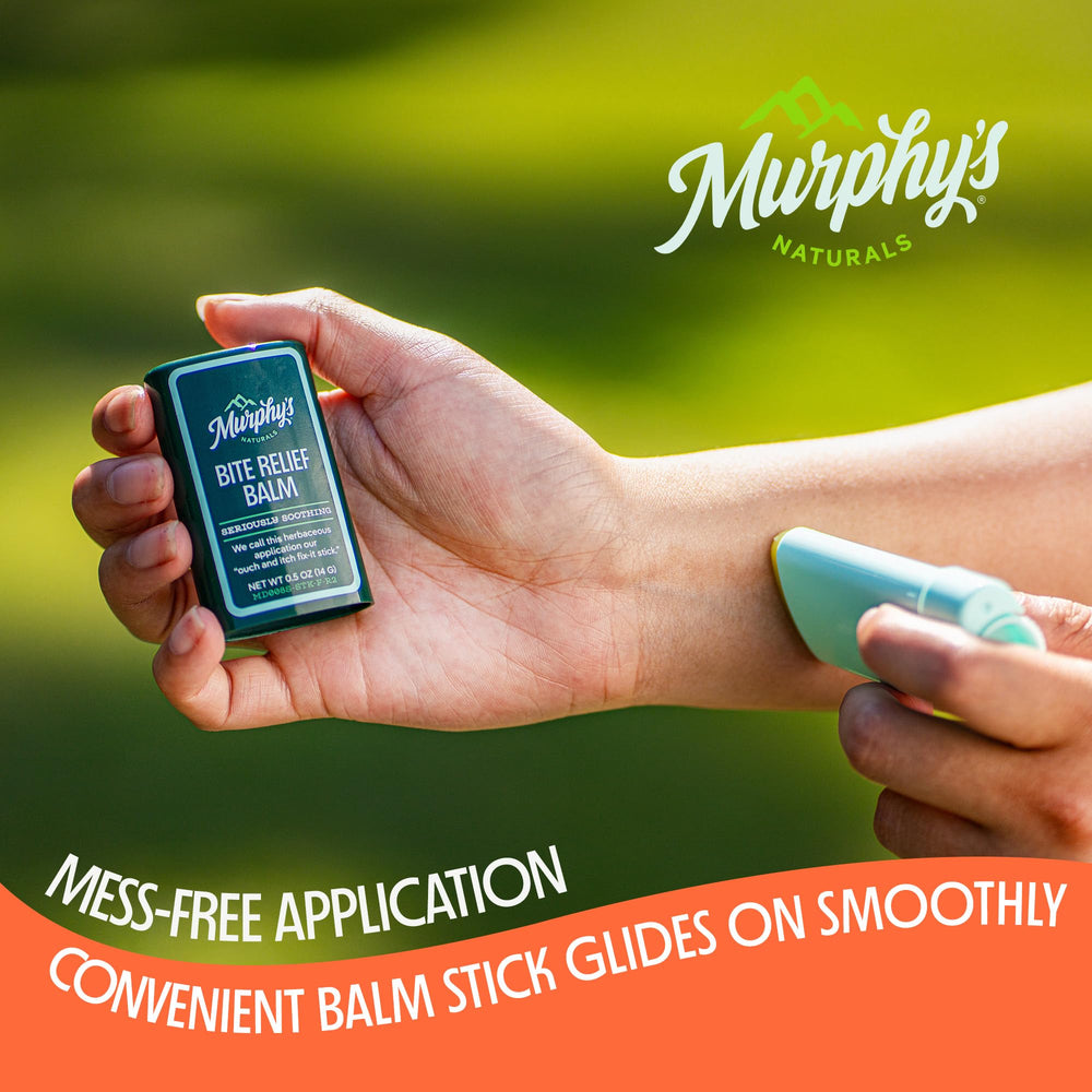 Murphy’s Naturals packaging clipped to a backpack, ideal for field use.