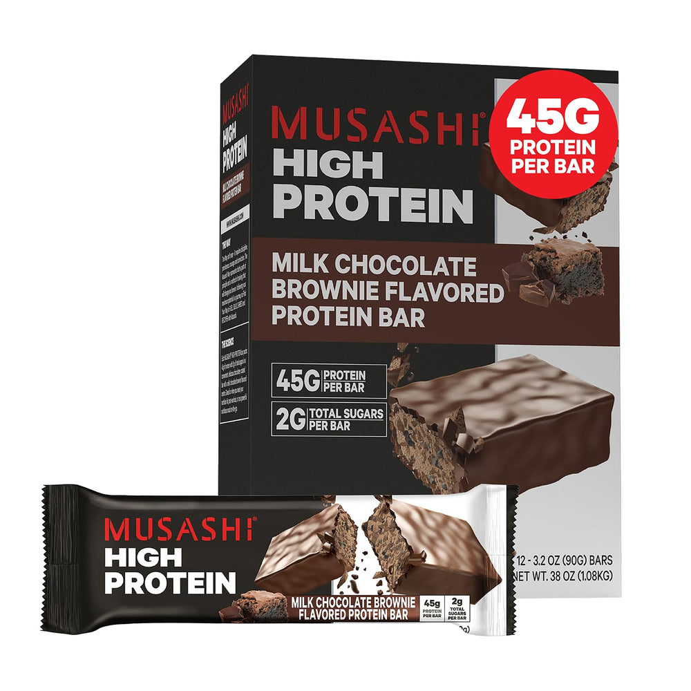 MUSASHI High Protein Bar in on-the-go packaging for quick fueling