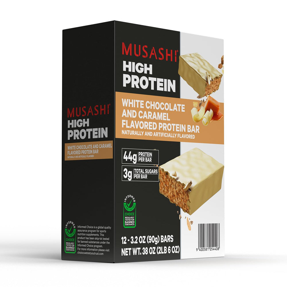 Musashi High Protein Bar on-the-go shot suggests convenient protein snack for busy days