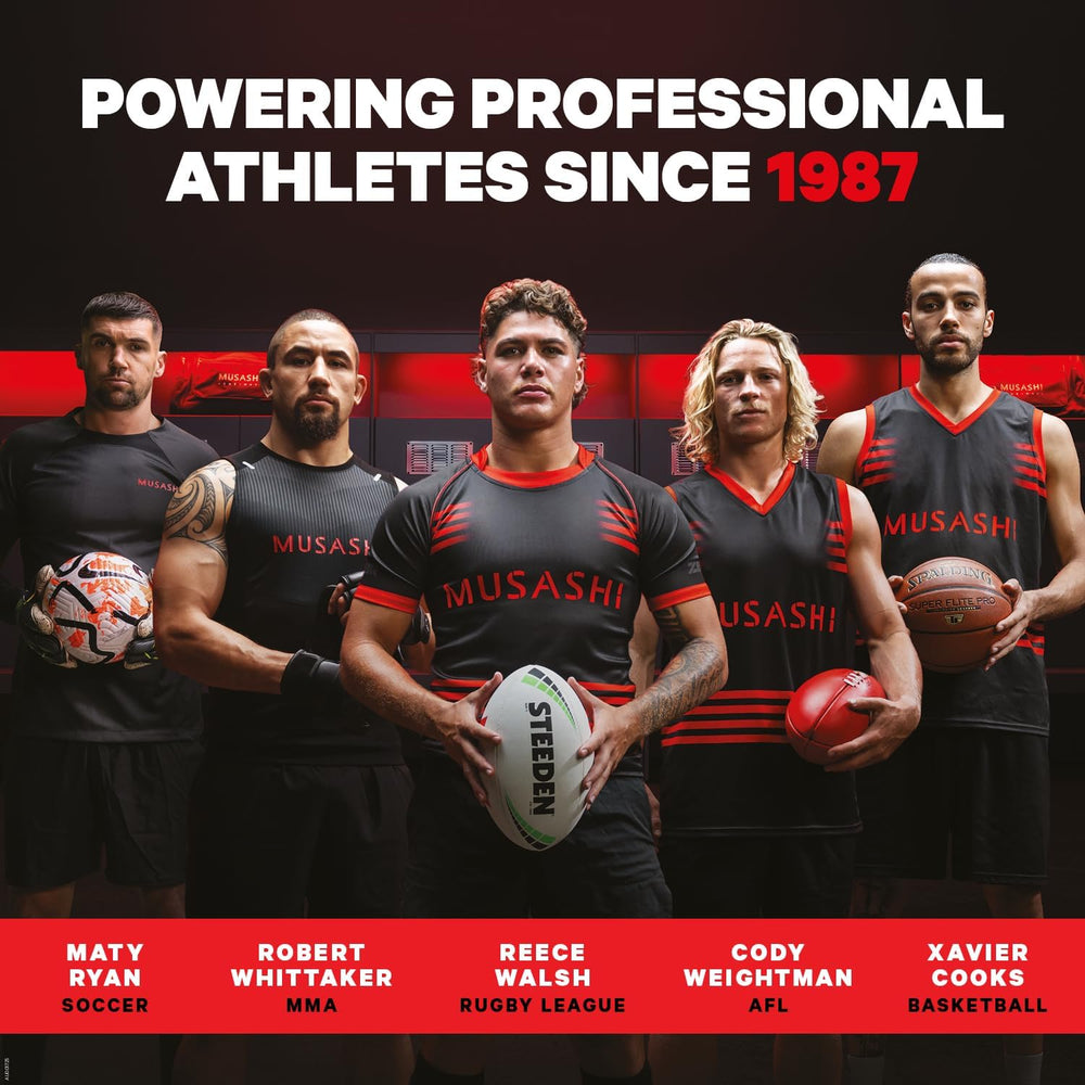 MUSASHI Protein Crisp Bar New Zealand ingredients label close-up, premium nutrition.
