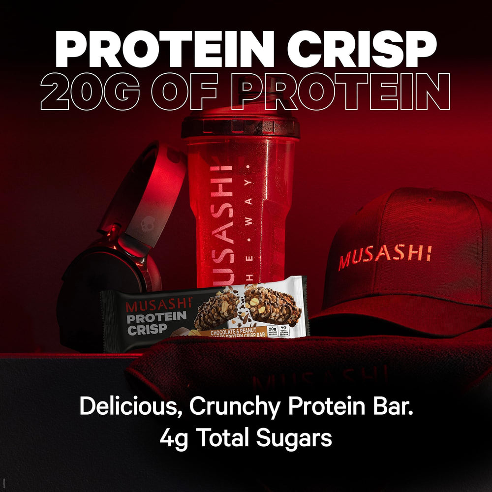 MUSASHI Protein Crisp Bar on-the-go snack demonstrates convenient fueling