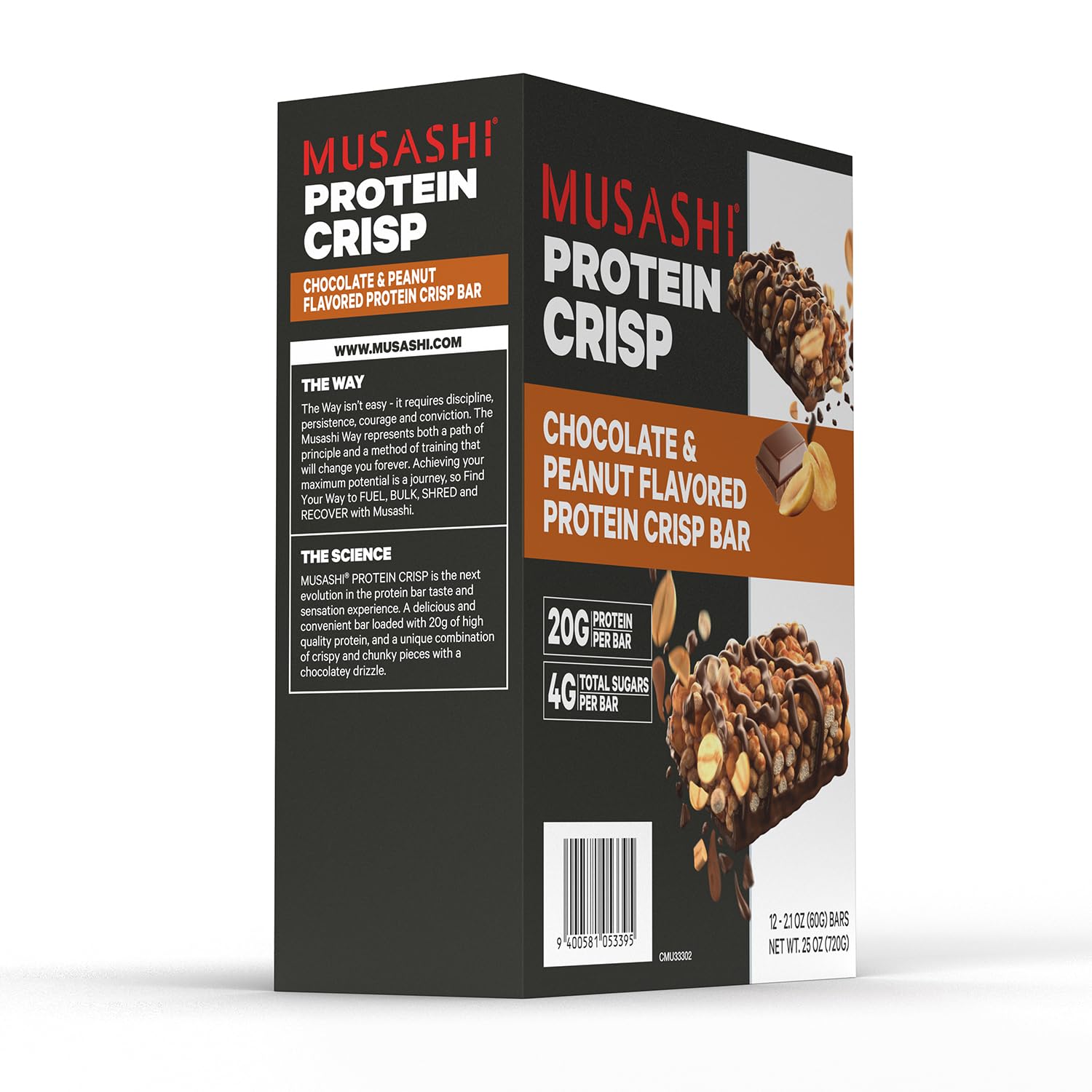 MUSASHI Protein Crisp Bar on-the-go use image, easy daytime fueling.