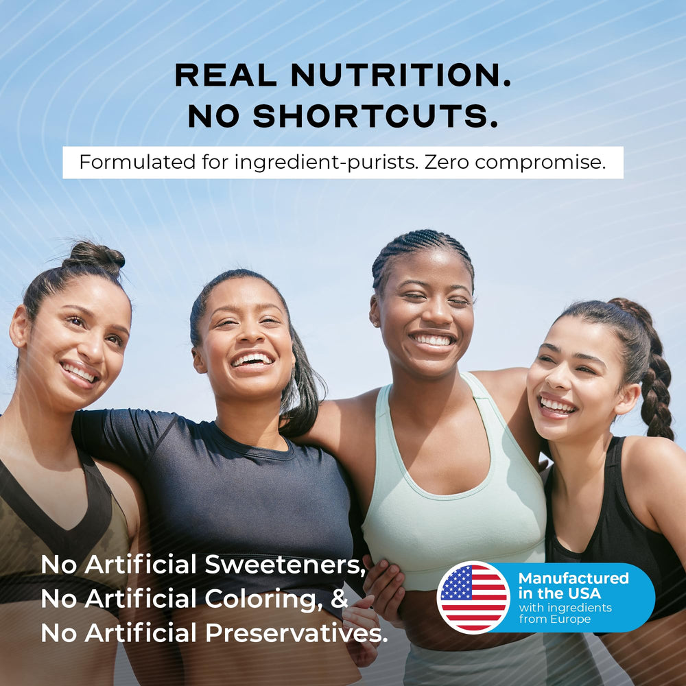 Muscle Feast packaging emphasizes natural, stevia-sweetened protein.