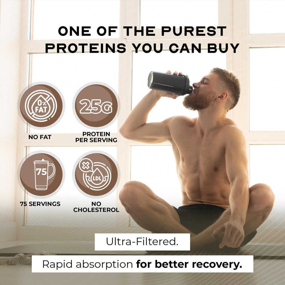 Muscle Feast scoop beside chocolate protein powder enables precise low-carb servings.