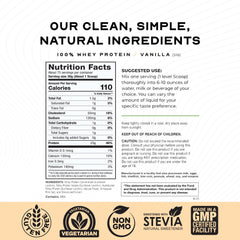 Muscle Feast whey packaging in vanilla flavor for natural protein