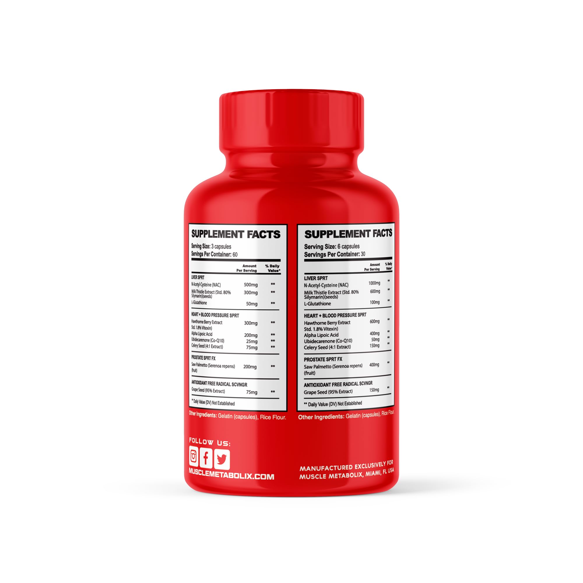 Muscle Metabolix Cycle Safe label view shows complete cycle support features.