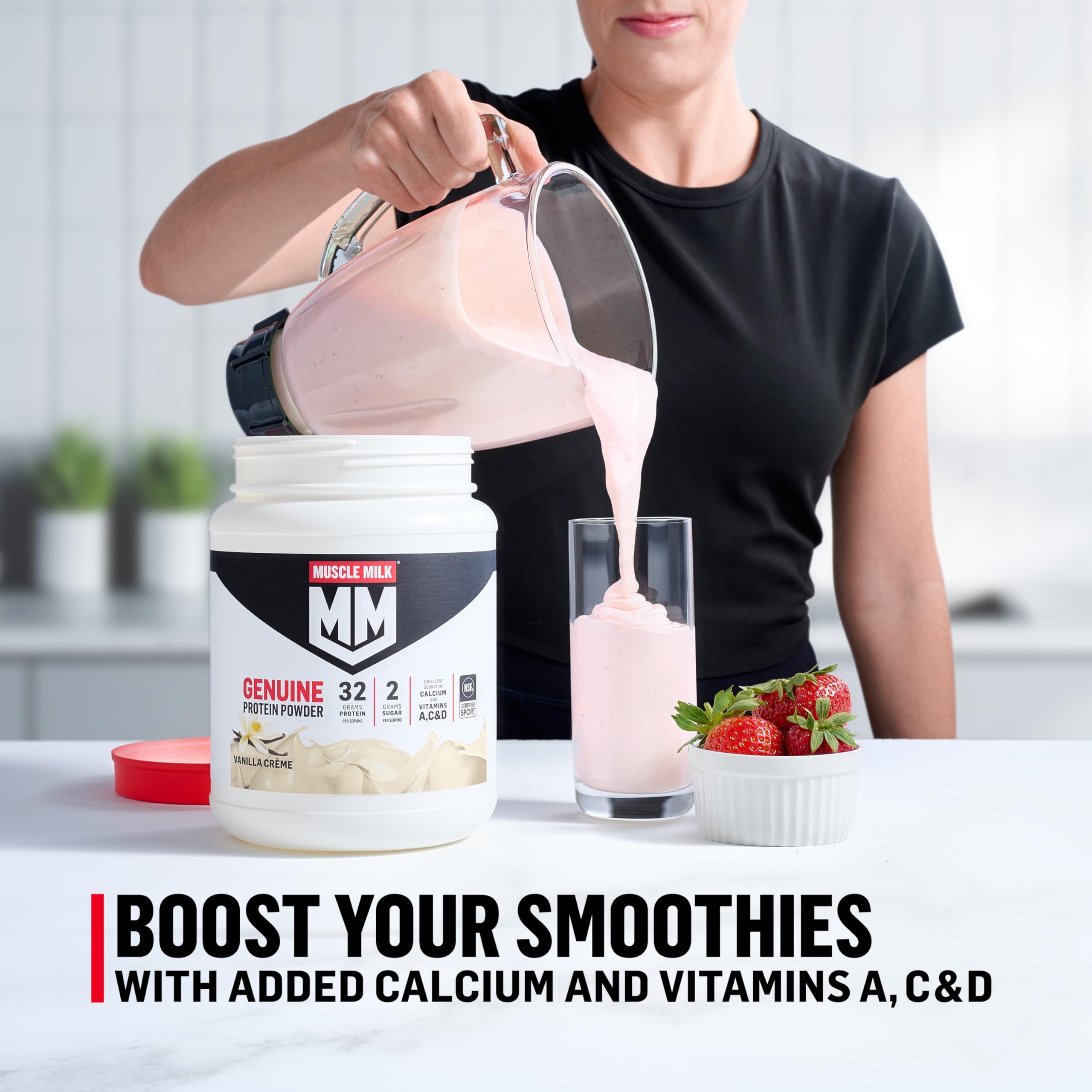 Muscle Milk protein powder supports post-workout protein intake.