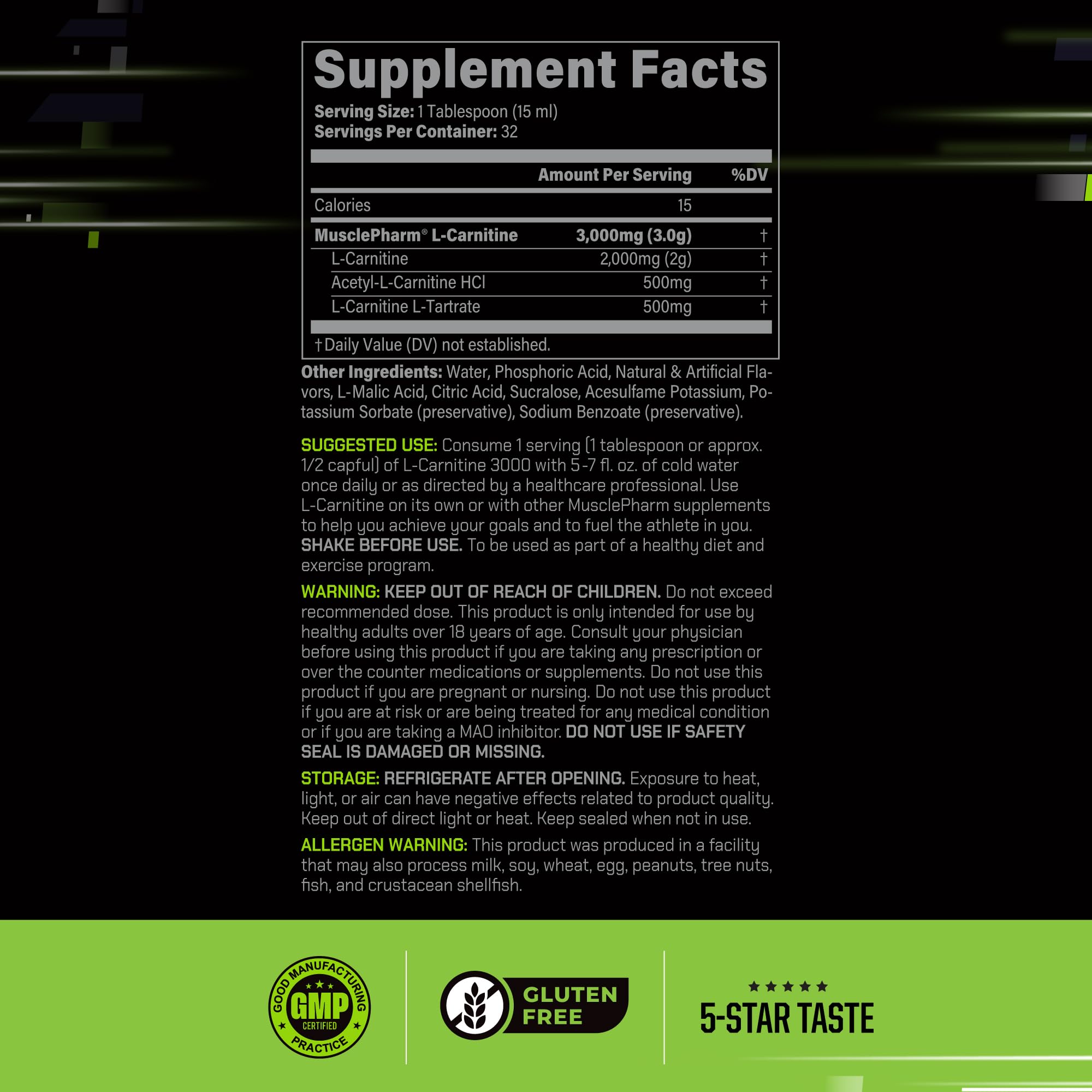 Pouring MusclePharm L-Carnitine 3000 into a glass for pre-workout use