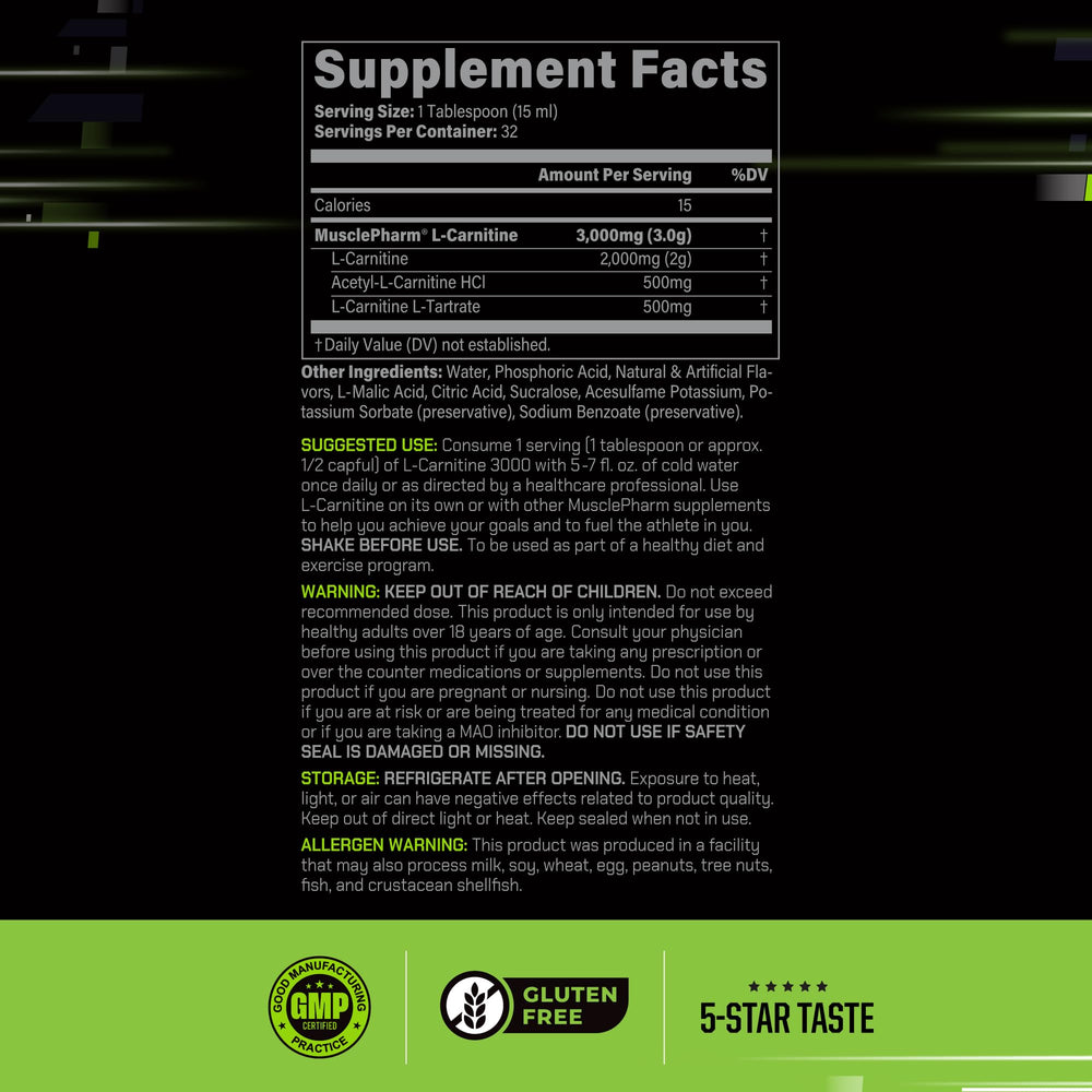 Pouring MusclePharm L-Carnitine 3000 into a glass for pre-workout use