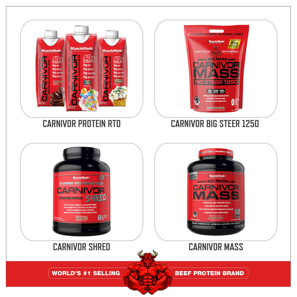 Shaker bottle with Carnivor powder blending into a creamy shake.
