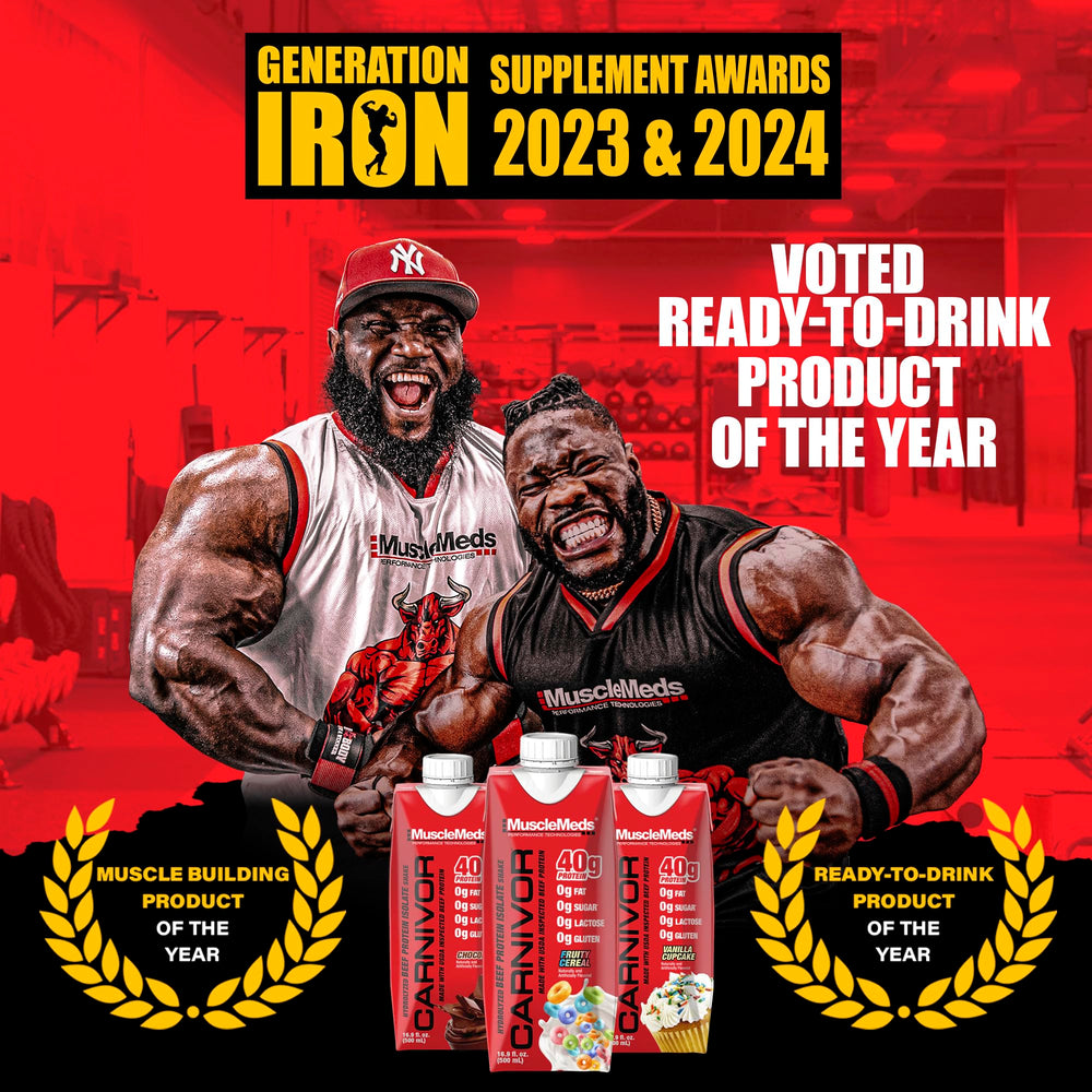 Ingredients list emphasizes hydrolyzed beef protein isolate quality.
