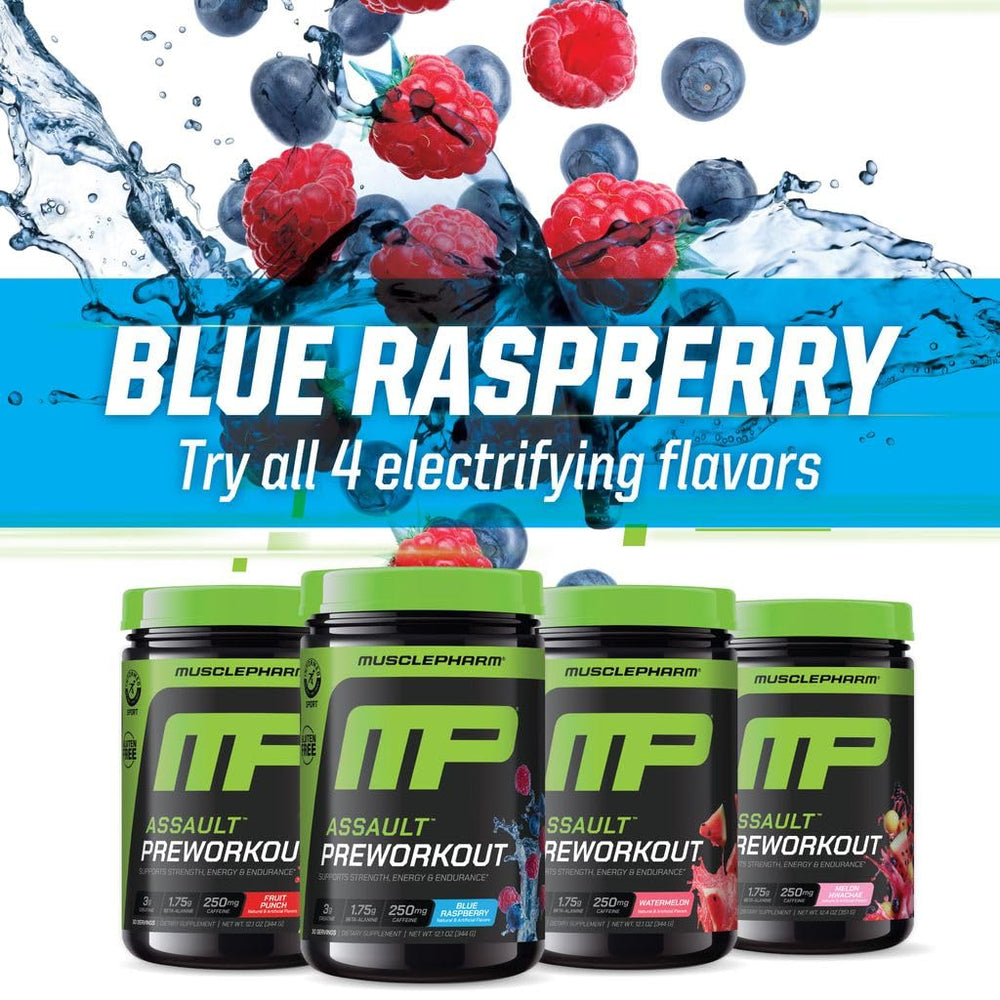 MusclePharm Assault Informed-Choice seal indicating testing and safety.