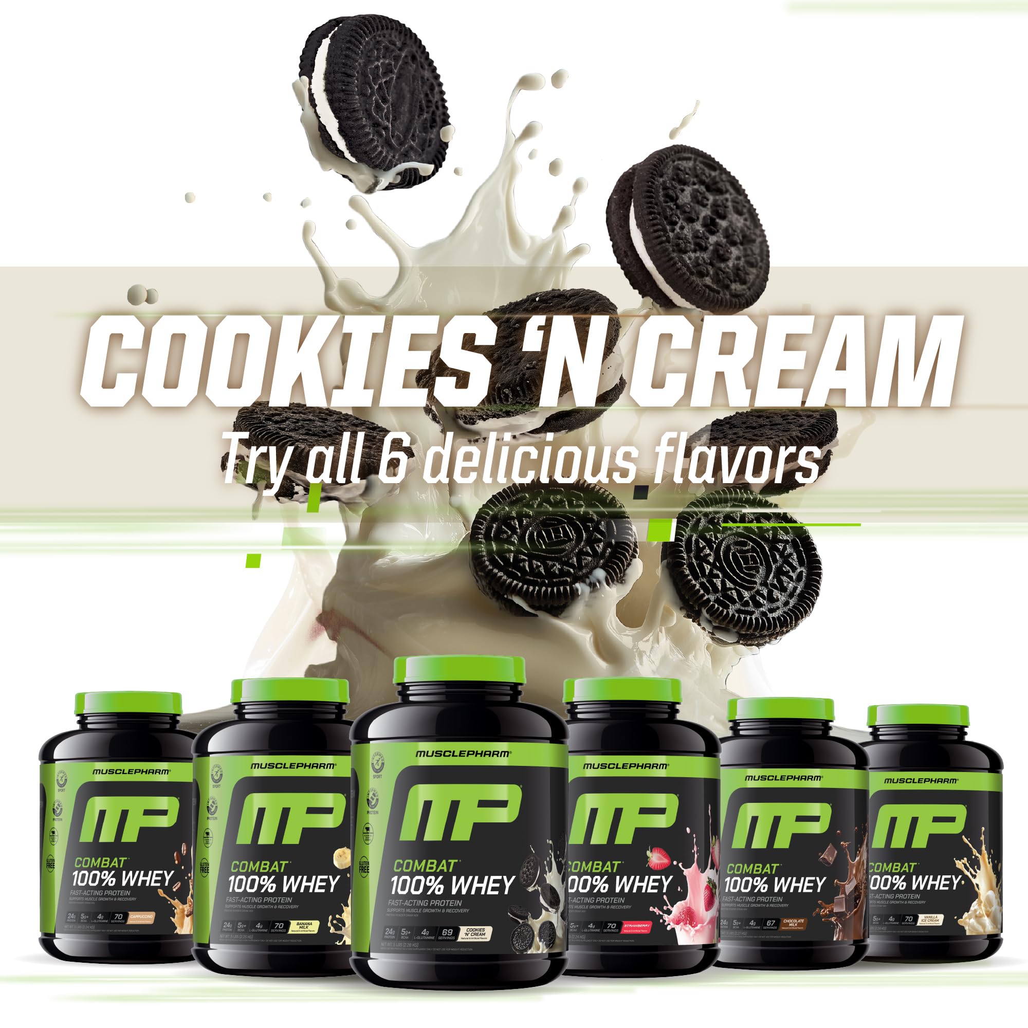 Cookies 'N' Cream flavor visible with inviting creamy texture.