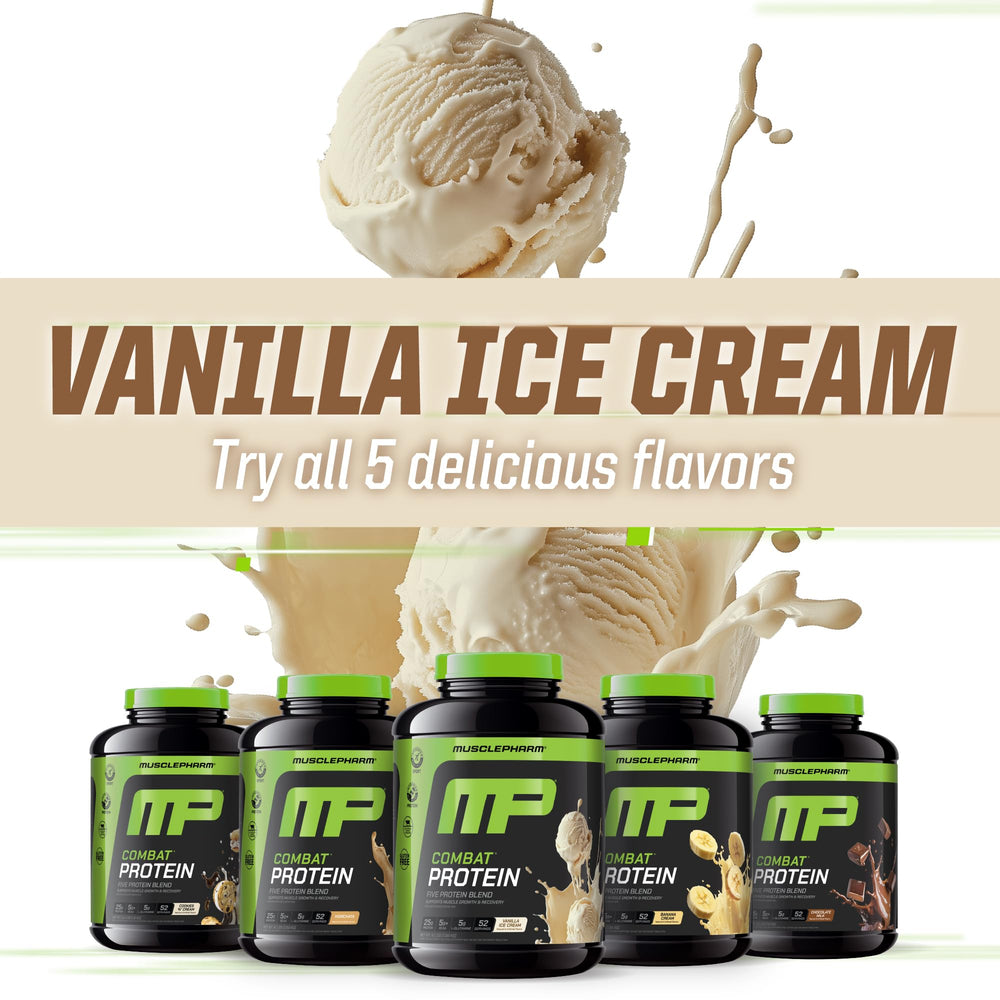 MusclePharm Combat Vanilla gluten-free seal indicates clean nutrition