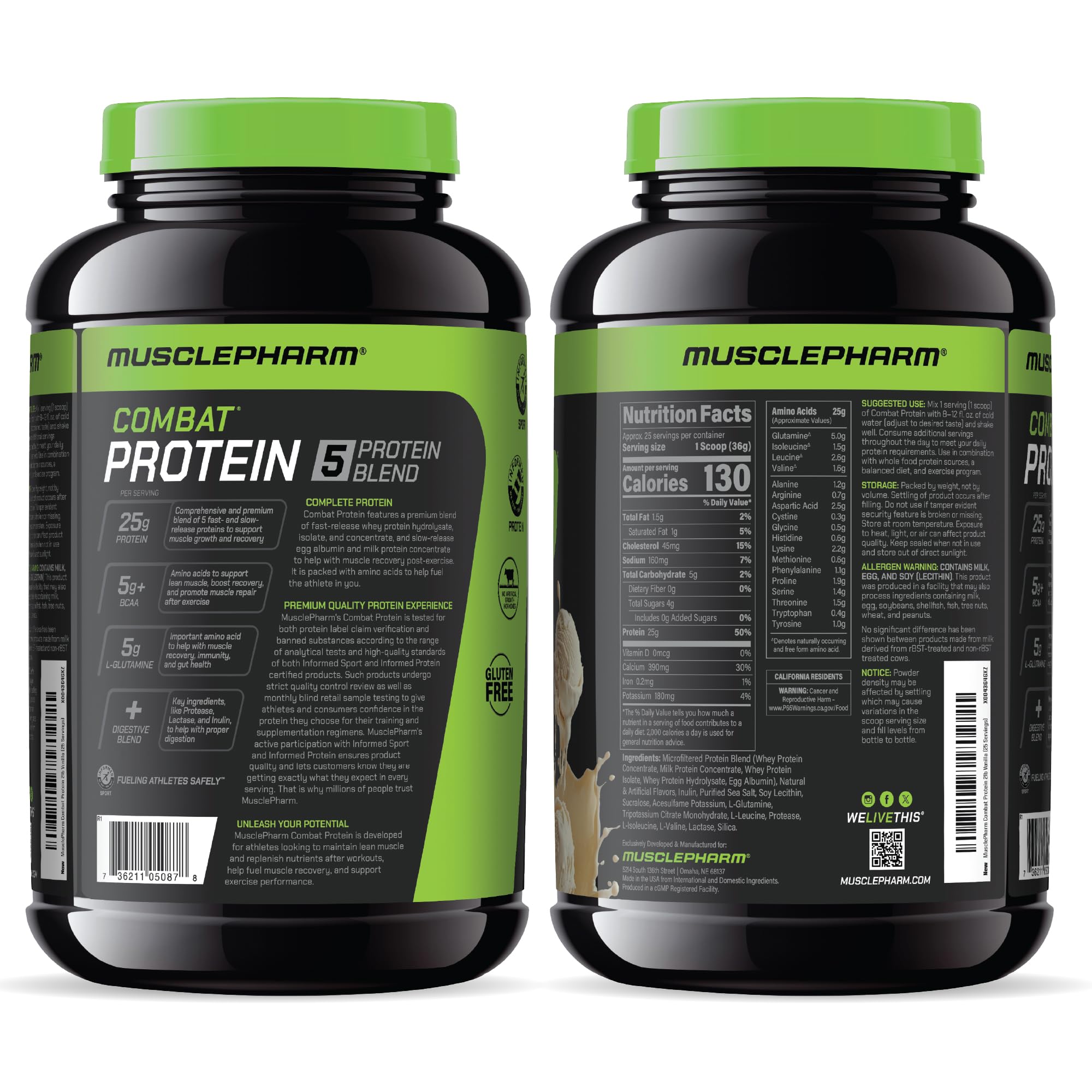 Mixing bottle with vanilla Combat Protein being prepared