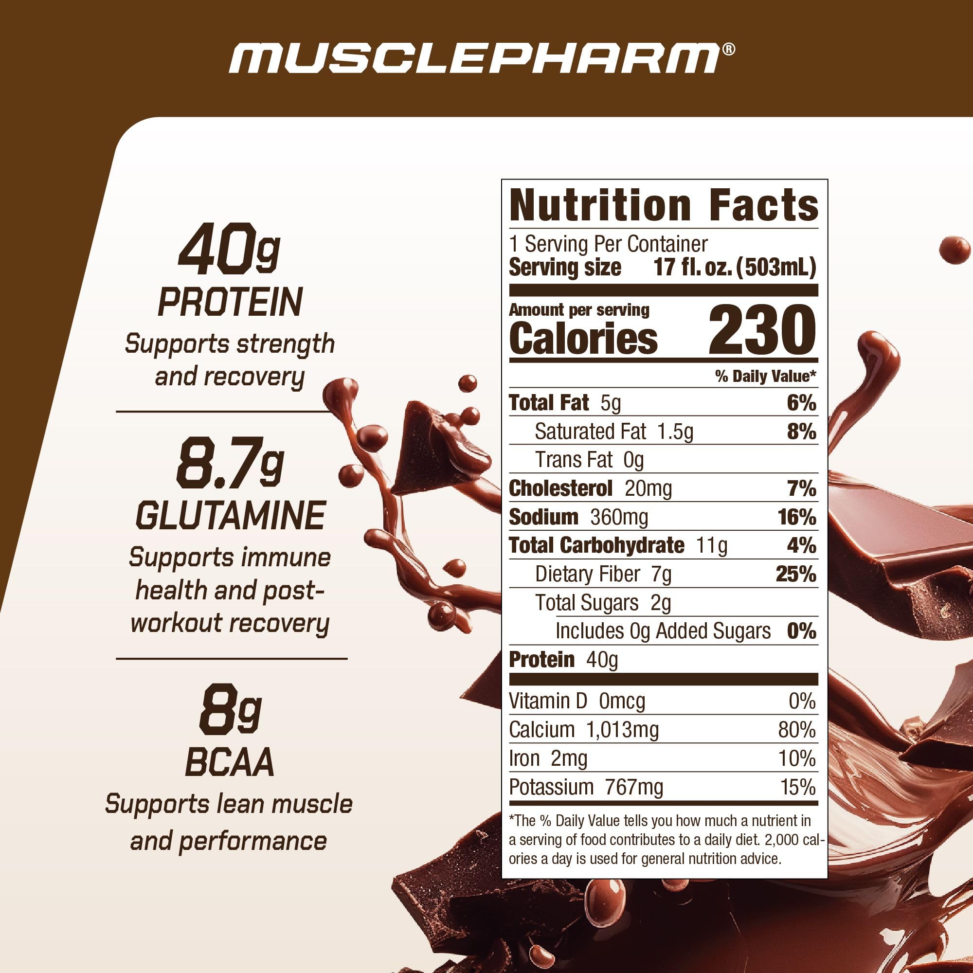 Pouring MusclePharm Combat Ready Chocolate Fudge for on-the-go recovery.