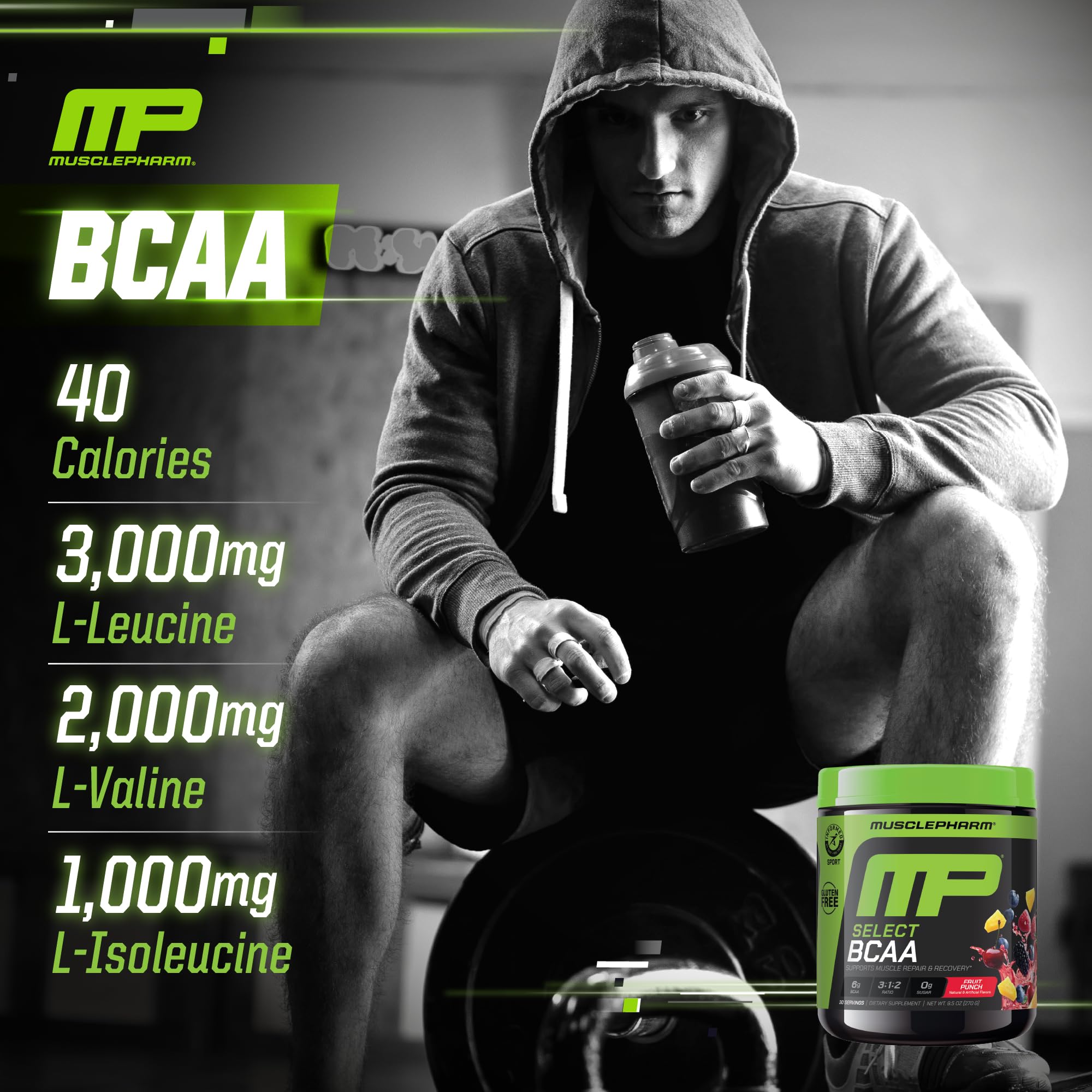 Athlete enjoying fruity BCAA drink during workout