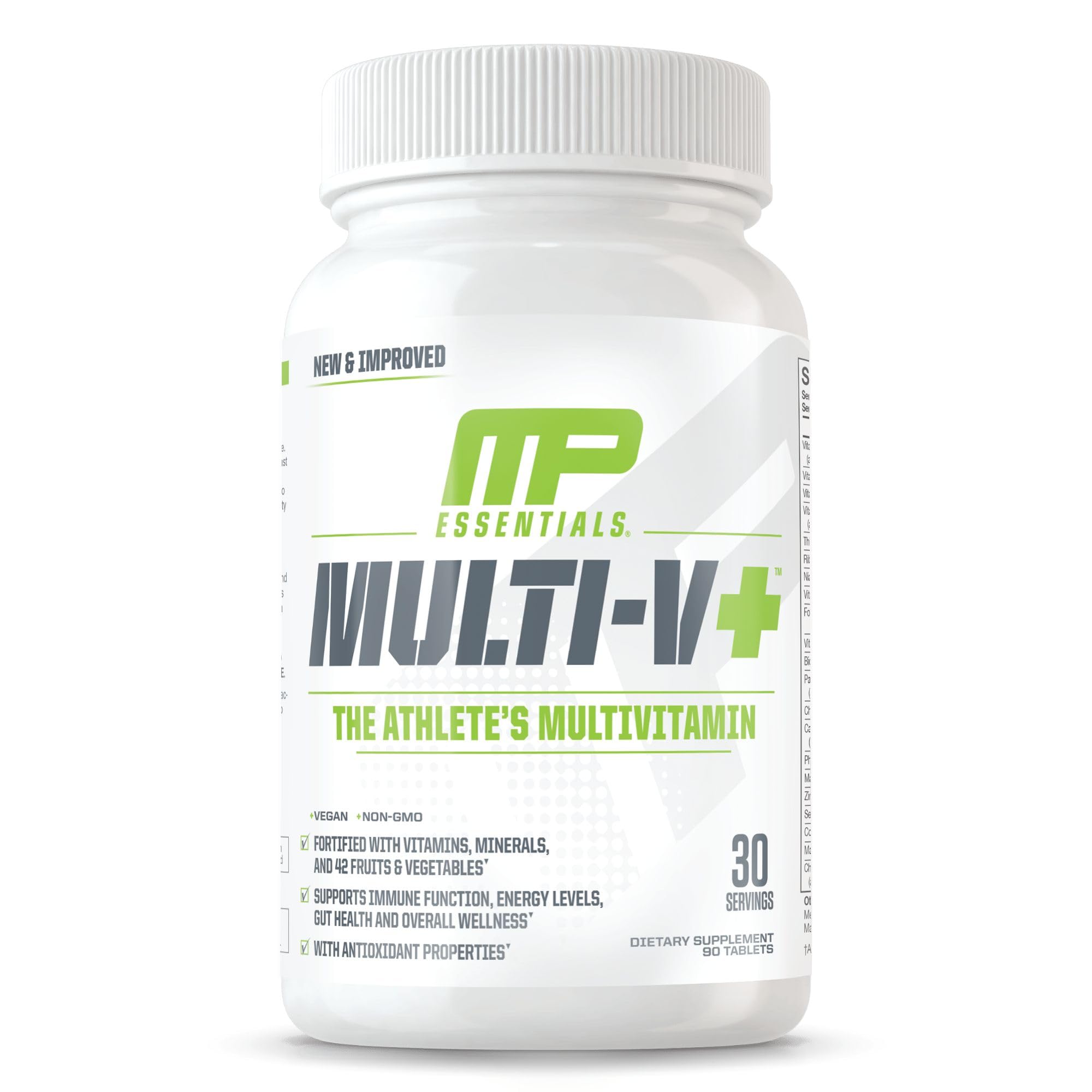 MusclePharm Essentials Multi-V+ bottle supports daily energy and immune health.