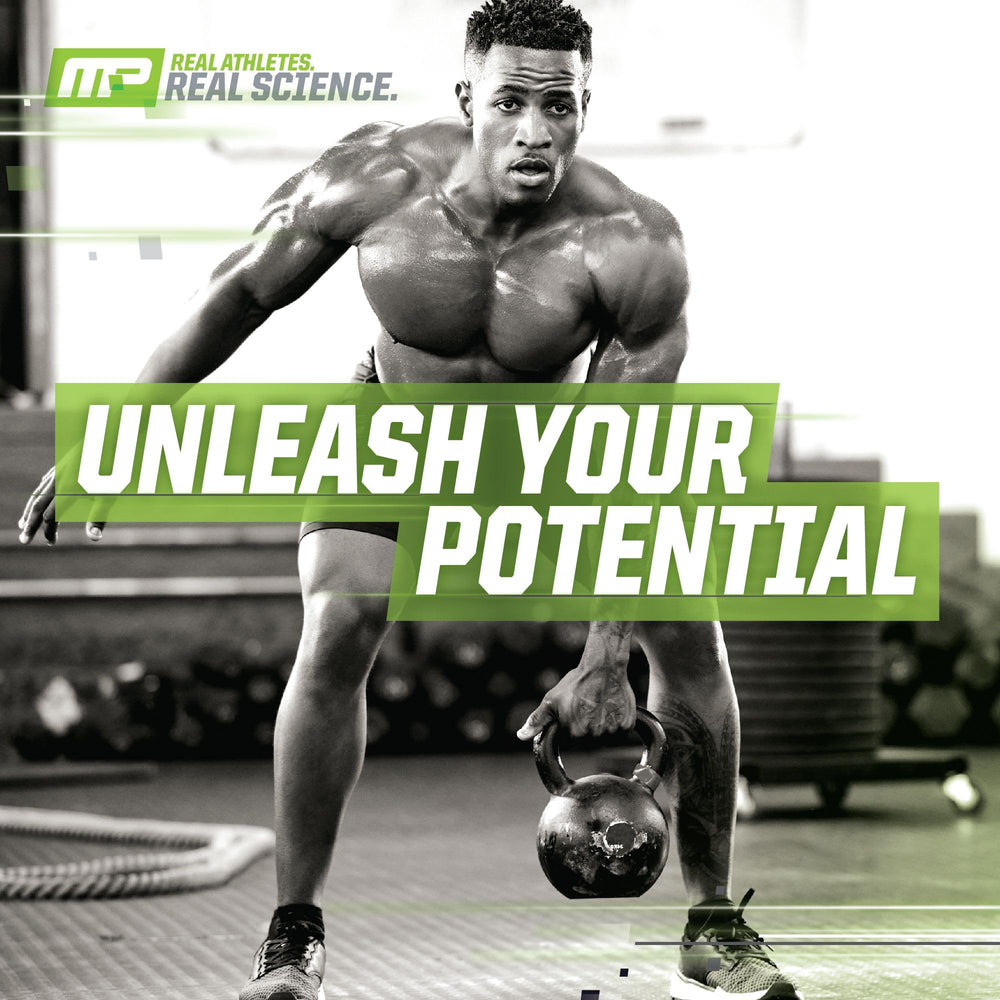 MusclePharm Essentials Multi-V+ greens complex for digestive harmony.