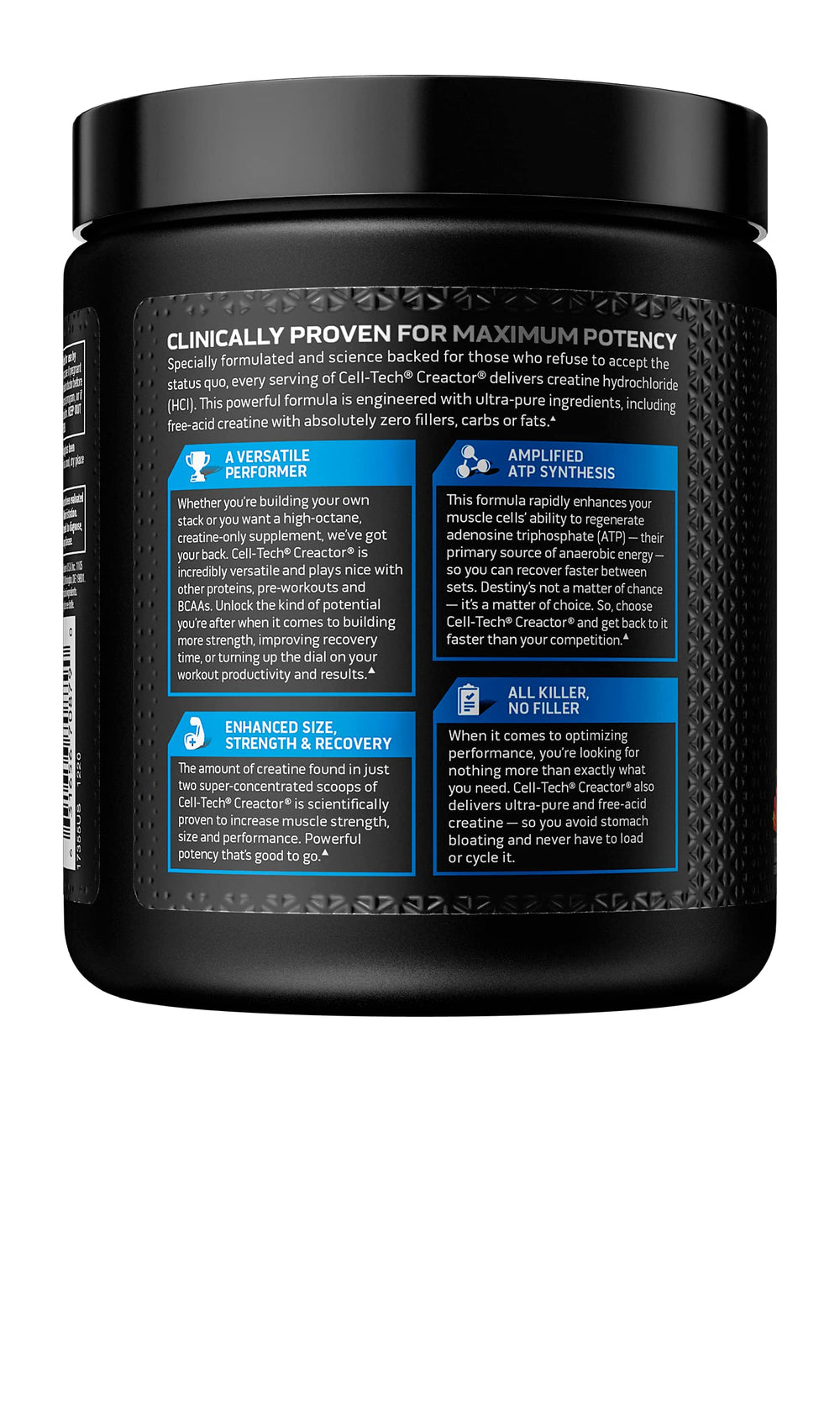 MuscleTech Cell-Tech Creactor fruit punch glass after training