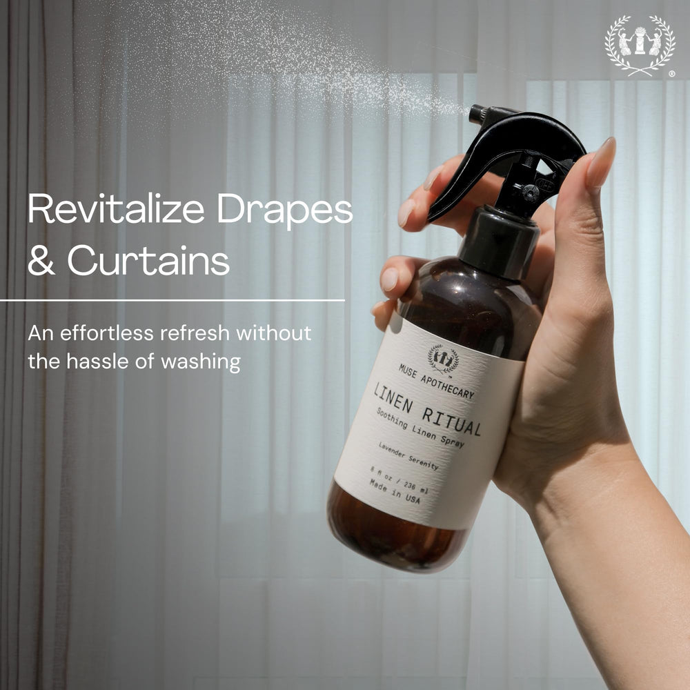 Muse Apothecary Linen Ritual, vaporizacion en sábanas para aroma relajante.