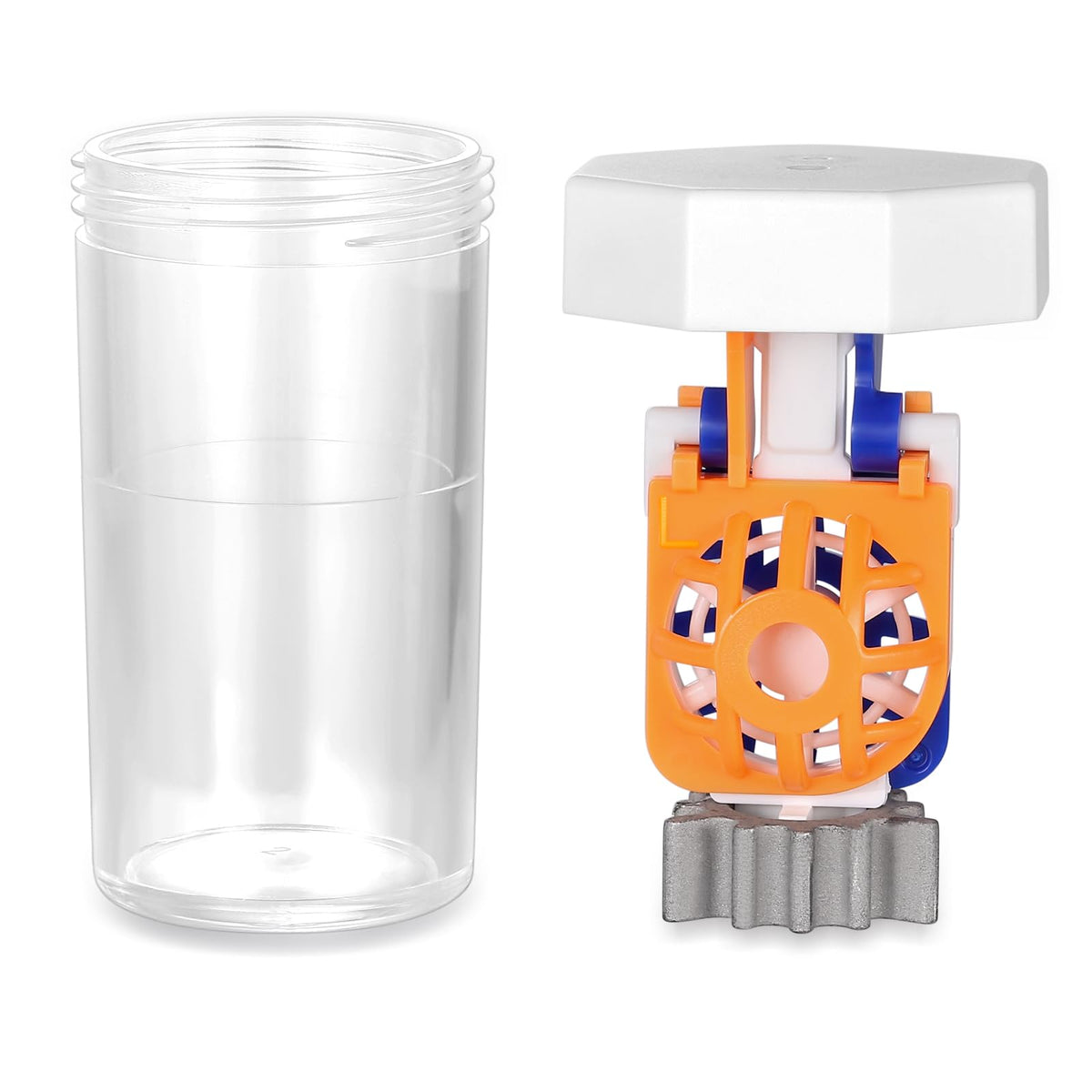 MUSHENJI hydrogen peroxide lens case front view shows sturdy travel-ready design for safe lens cleaning.